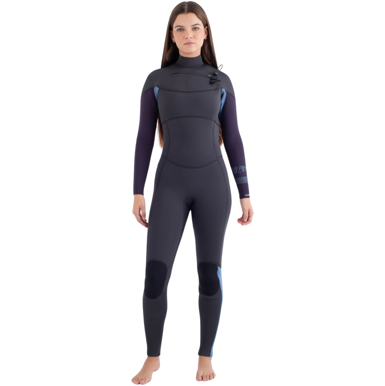 2026 Hurley Womens Advant 4/3mm Chest Zip Wetsuit WFS0013403 - Obsidian